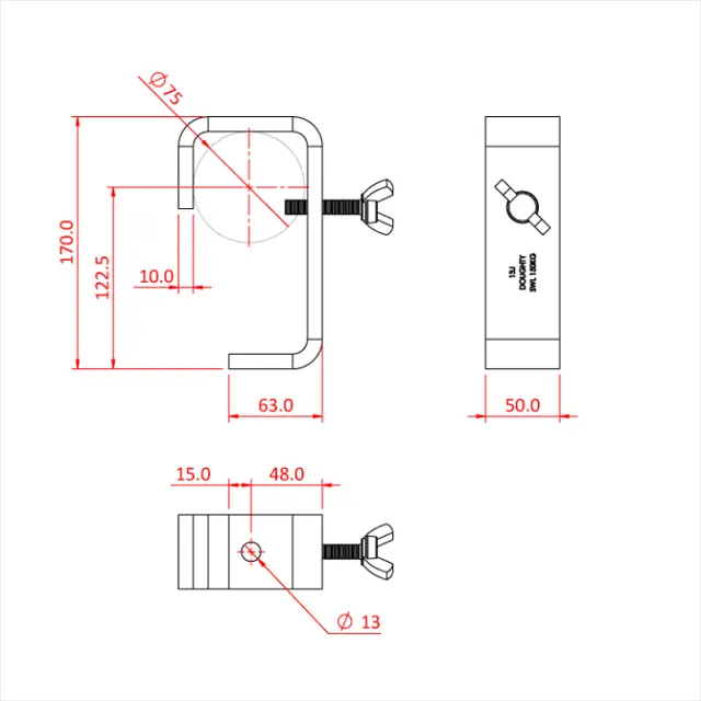 Doughty T21810 HOOK CLAMP 75mm HEAVY DUTY 