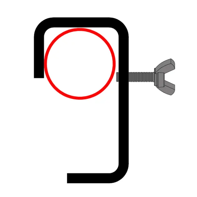 Doughty T2181001 HOOK CLAMP 75mm HEAVY DUTY (Black) 