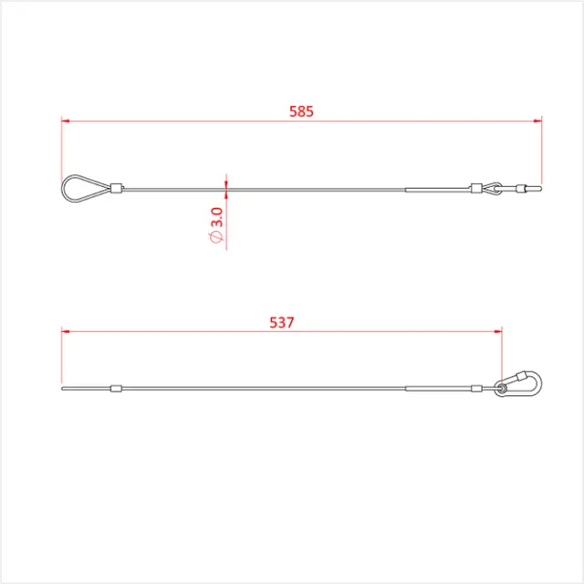 Doughty T22001 sikkerhetswire 3mm 60cm 15kg 