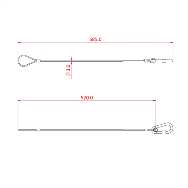 Doughty T220025 sikkerhetswire 3mm 60cm 25kg 