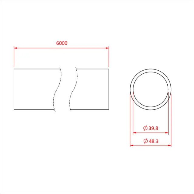 Doughty T24010 GALVANISED STEEL TUBE 48mm x 6 metre 