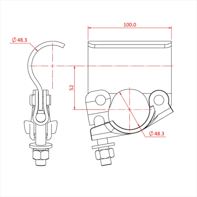Doughty T24950 SCAFFOLD WRAPOVER BOARD SUPPORT (Colour may vary Silver to Gold) 
