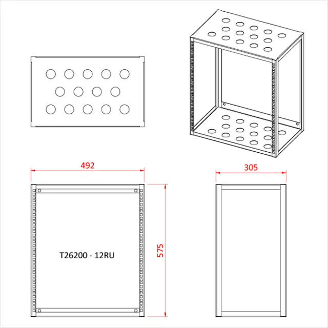 Doughty T26100 RACK FRAME 8 RU 305mm (12") DEEP 