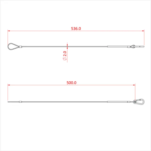 Doughty T2840001 5Kg SAFETY BOND (2mm x 500mm long with M4 Carbine Hook) 