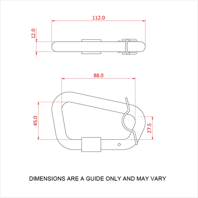 Doughty T2870001 KARIBINER (tested) (Black) 