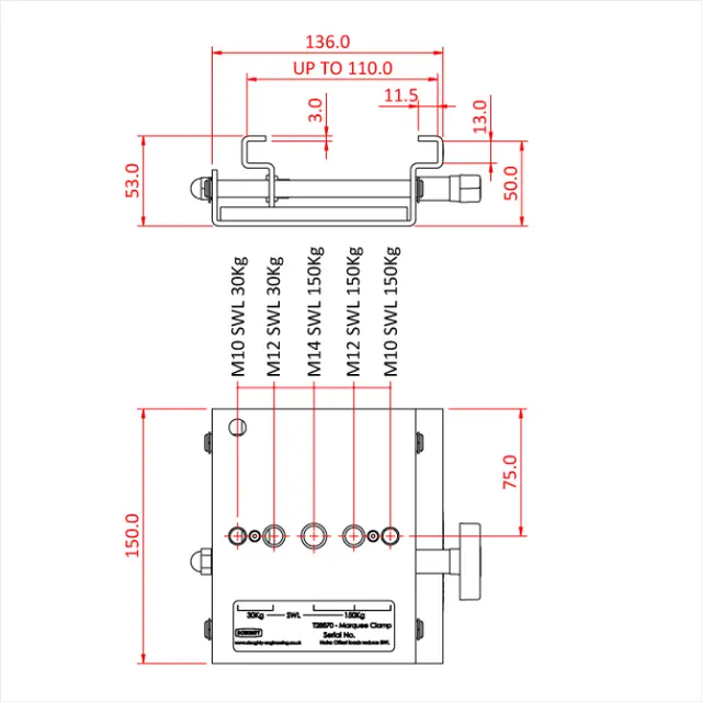 Doughty T28870 Marquee clamp 