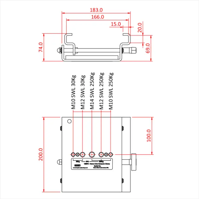 Doughty T28875 HEAVY DUTY MARQUEE CLAMP 