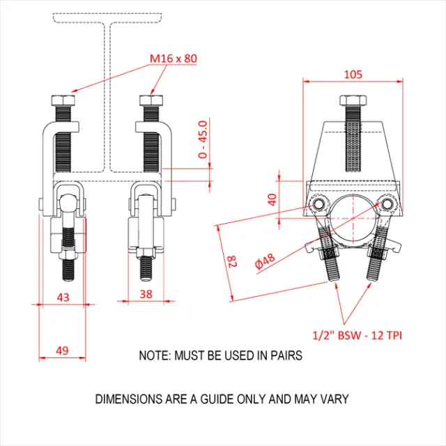 Doughty T29497 GRAVLOCK COUPLER (per pair) 