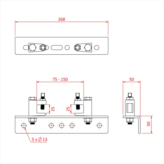 Doughty T29500 ADJUSTABLE GIRDER CLAMP ( 75mm - 150mm) 