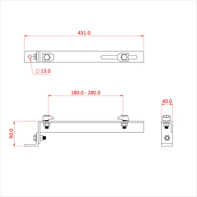 Doughty T29804 GIRDER CLAMP WITH END BRACKET (100mm - 180mm) 