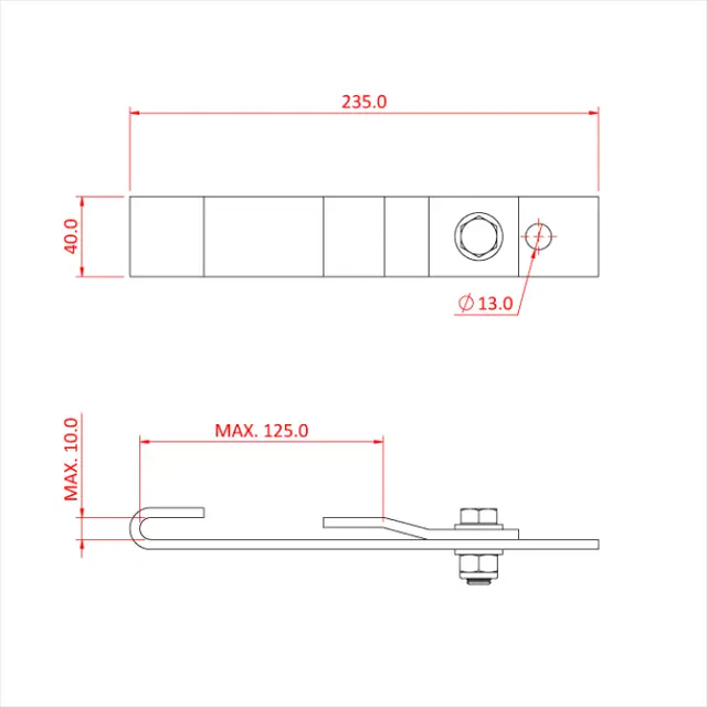 Doughty T29810 PRESSED GIRDER BRACKET (125mm Max.) 