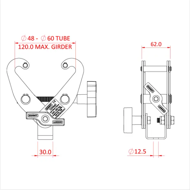 Doughty T29850 Scissor Clamp SWL 100kg 