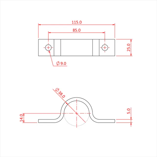 Doughty T30804 SADDLE CLAMP 38mm 