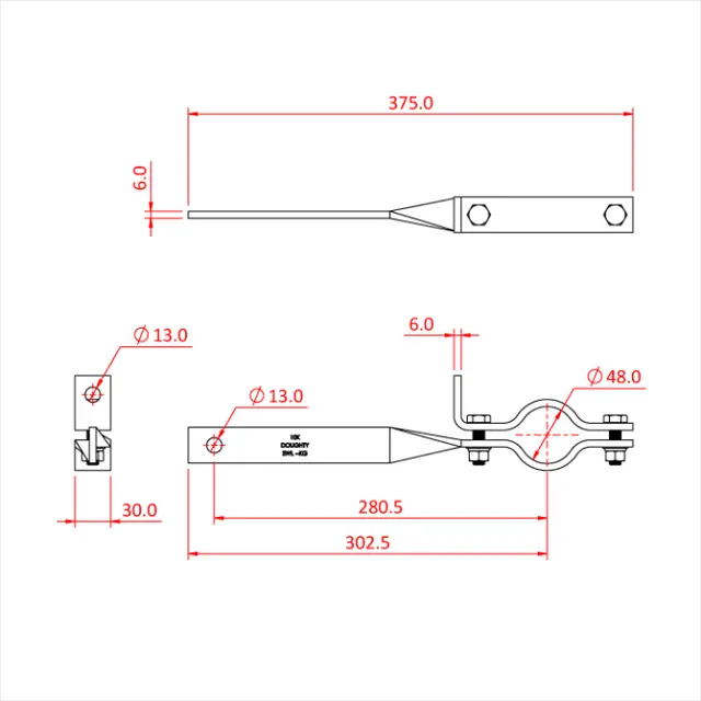 Doughty T31500 BOOM ARM STANDARD (with safety point) 