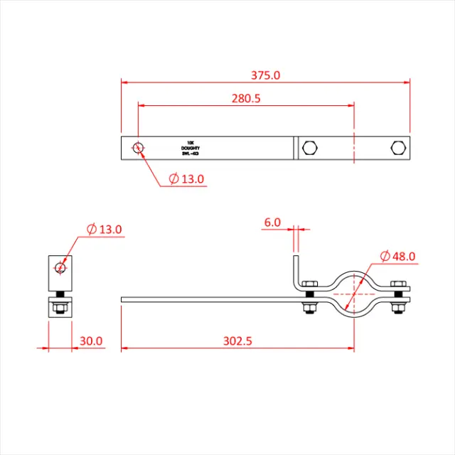 Doughty T31600 BOOM ARM STRAIGHT (with safety point) 