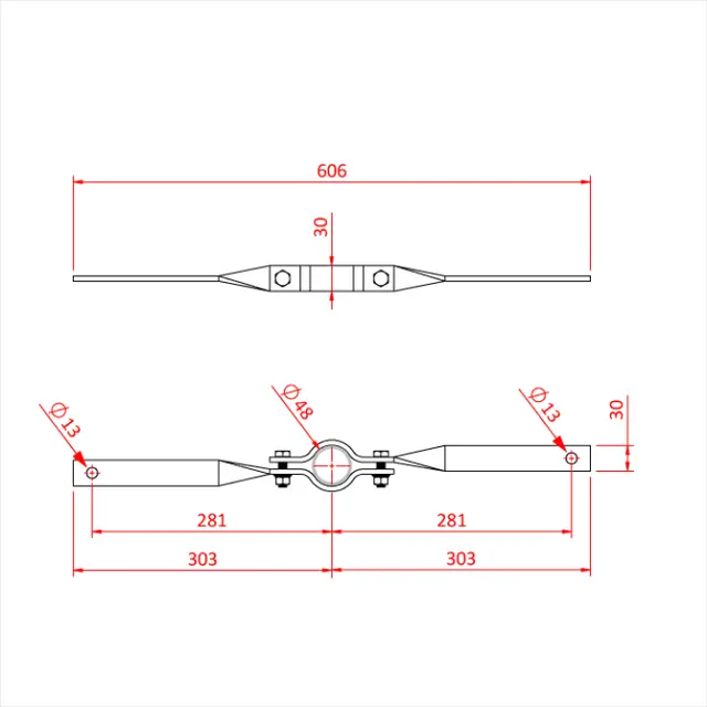 Doughty T31700 DOUBLE BOOM ARM STANDARD 