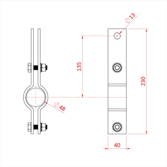 Doughty T32100 HANGING CLAMP 48mm (for use with T39400 - not included) 