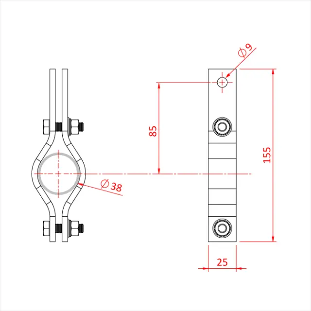 Doughty T32102 HANGING CLAMP 38mm 