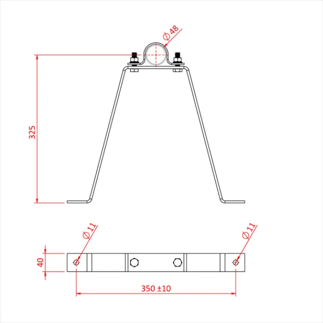 Doughty T33300 PIPE TO WALL BRACKET (300mm Stand off) 