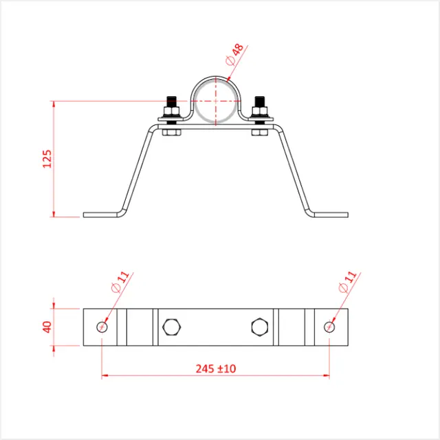 Doughty T33310 PIPE TO WALL BRACKET (100mm Stand off) 