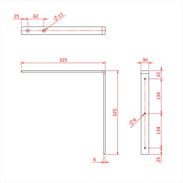 Doughty T33800 WALL BRACKET (Light duty) 
