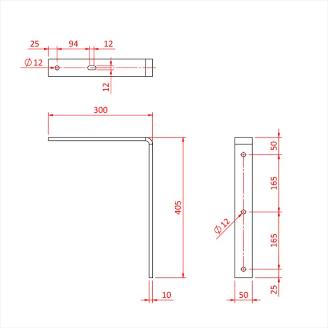 Doughty T33900 WALL BRACKET (Heavy duty) 