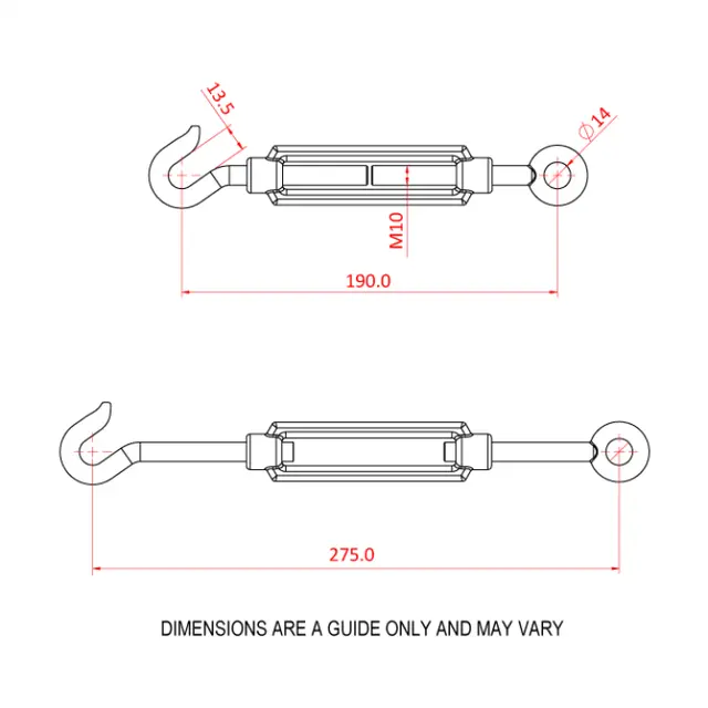 Doughty T39601 Strainer Hook & Eye M10 Strainer Hook & Eye M10 X 150Mm 