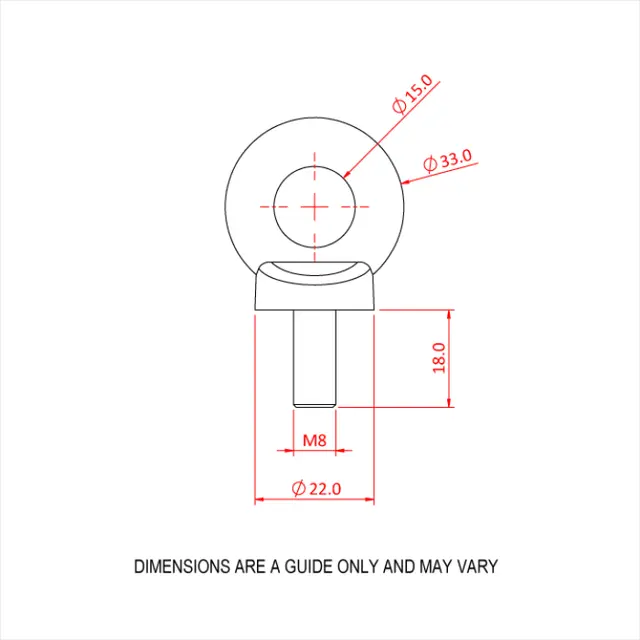 Doughty T39700 Eyebolt M8 (140 Kg) Eyebolt M8 (140 Kg) (Din 580) 