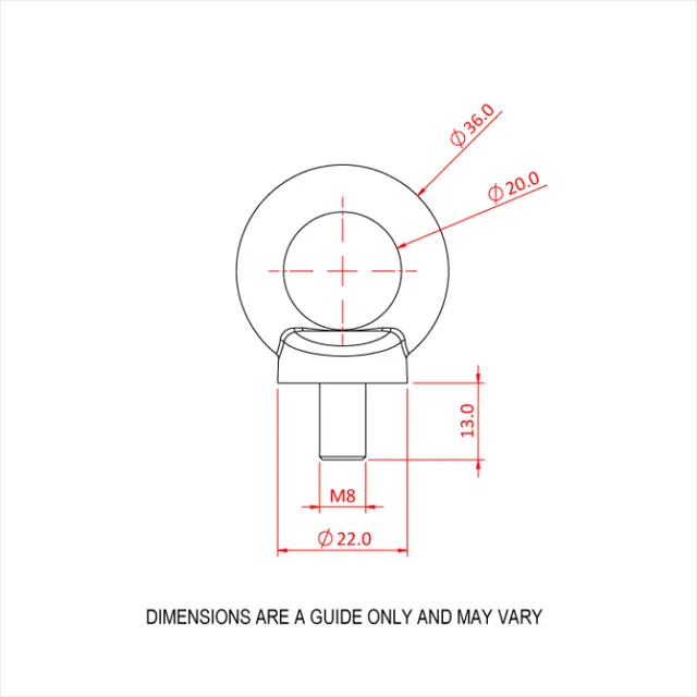 Doughty T39702 Eyebolt M8 (Large Eye) Eyebolt M8 (Large Eye) 