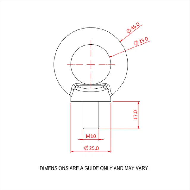 Doughty T39802 Eyebolt M10 (Large Eye) Eyebolt M10  (Large Eye) (Bzp) 