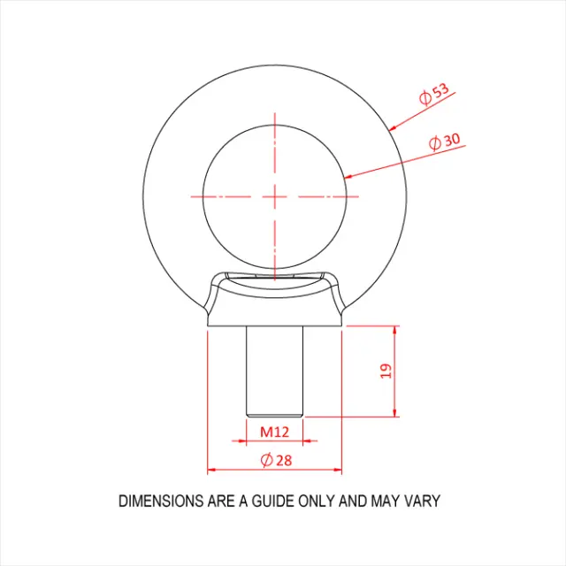 Doughty T39902 Eyebolt M12 (Large Eye) Eyebolt M12  (Large Eye) 