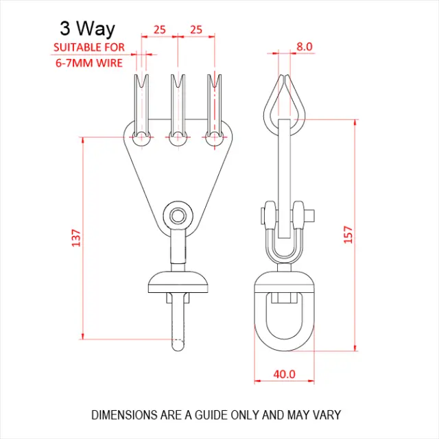 Doughty T41500 Swivel Clew 5 Way Swivel Clew 5 Way 500 Kgs. 