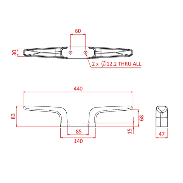 Doughty T41904 300MM FLYRAIL CLEAT 