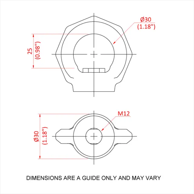 Doughty T42307 EYE NUT M12 (750Kg) (TESTED) (PINK) 