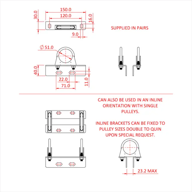 Doughty T42861 Multifix Brackets "U" Multifix Brackets (B) With "U" Bolts Pp 