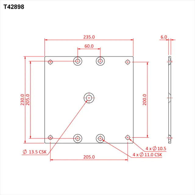 Doughty T42897 Wall Side Plate Wall Side Plate (J) To Suit 100Mm S 