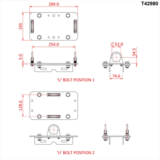 Doughty T42980 H/D Univ. Ass.- Doub H/D Universal Plate Assembly - Double 