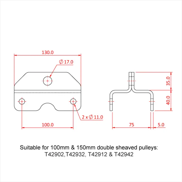 Doughty T42985 Double H/D Pulley Awning 100Mm & 150Mm Double H/D Pulley Awning 