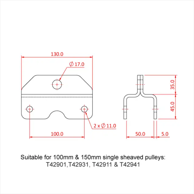Doughty T42987 200Mm Single H/D Pulley 200Mm Single H/D Pulley Awning 