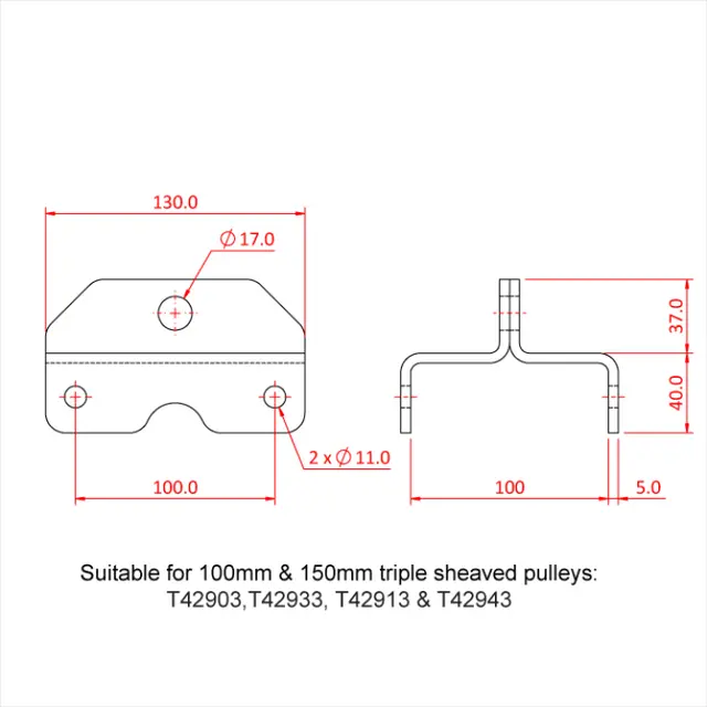 Doughty T42989 200Mm Triple H/D Pulley 200Mm Triple H/D Pulley Awning 