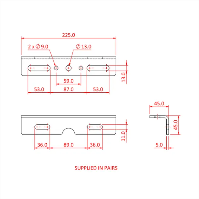 Doughty T42990 Multibeam Brackets Multibeam Brackets (225Mm Suit 3 - 6") 