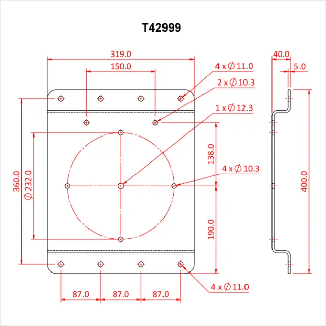 Doughty T42997 Wall Mount. Plate (100Mm) Wall Mounting Plate (100Mm) 
