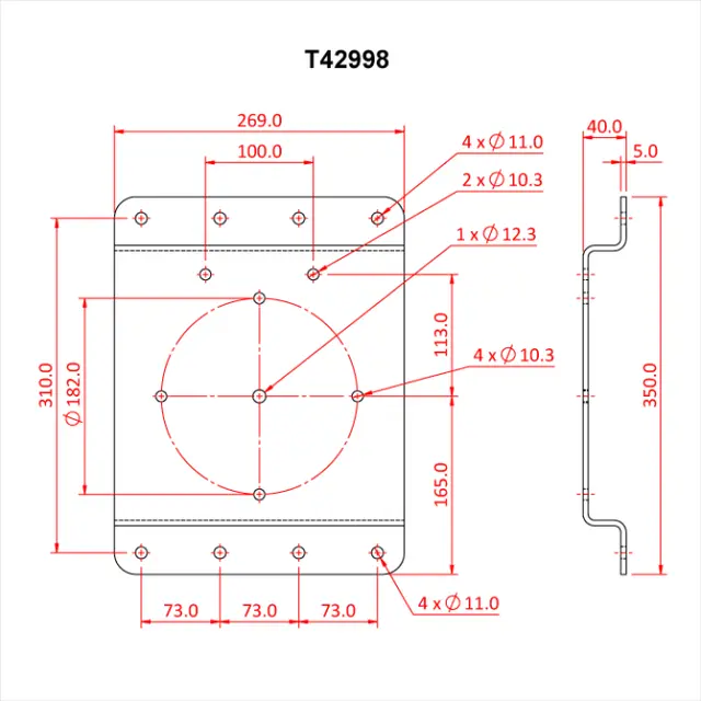 Doughty T42998 Wall Mount. Plate (150Mm) Wall Mounting Plate (150Mm) 
