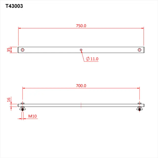Doughty T43100 TEE BAR 4 LANTERN (zinc) 