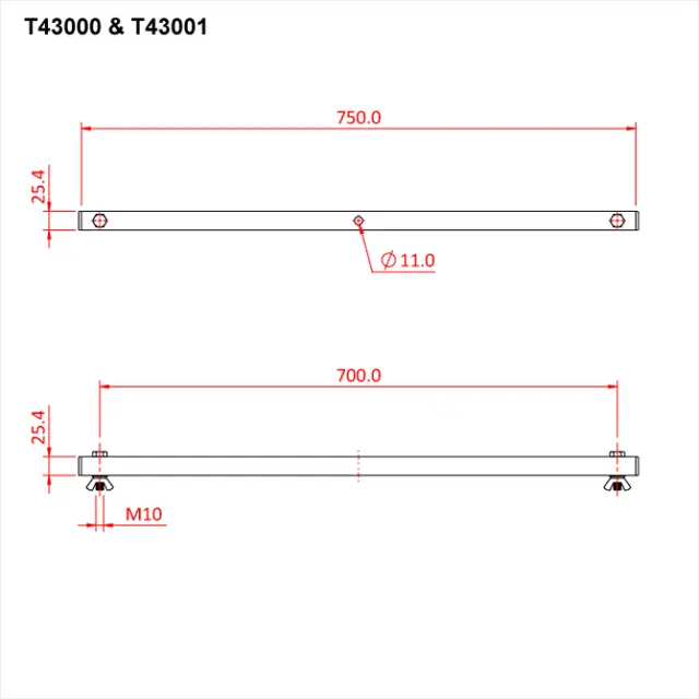 Doughty T43103 TEE BAR 4 LANTERN (flat) 