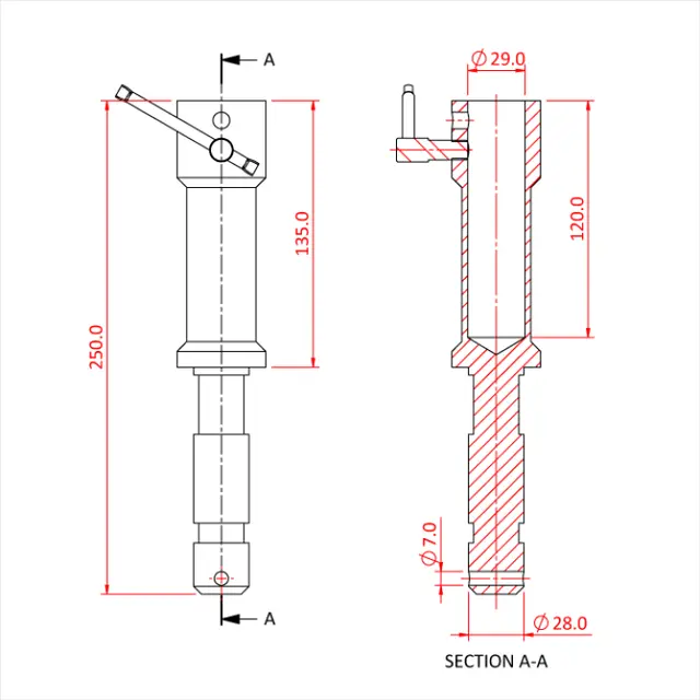 Doughty T44450 135mm LOW LIFT 29mm Spigot/Receiver 