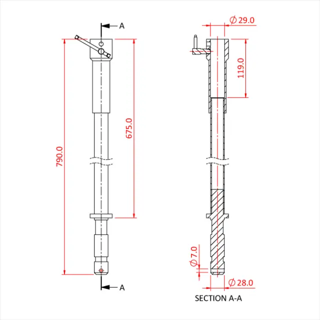 Doughty T44450 135mm LOW LIFT 29mm Spigot/Receiver 