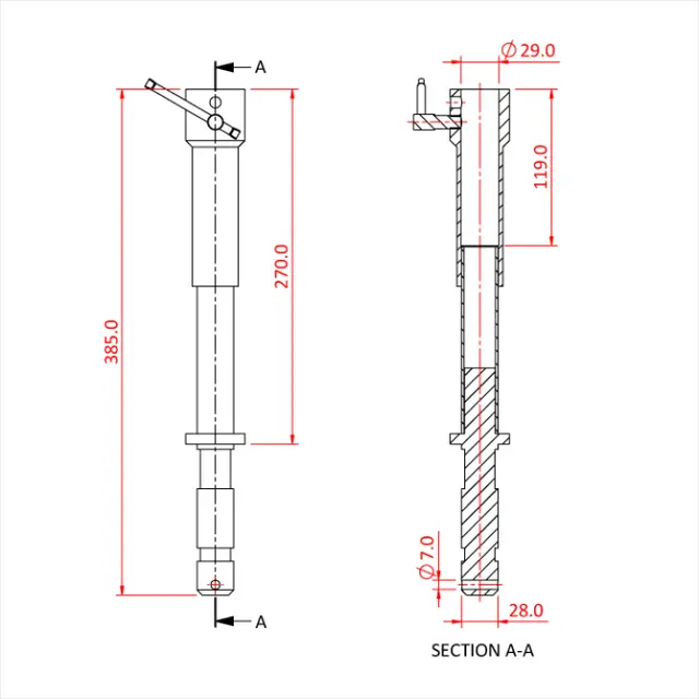 Doughty T44460 270mm LOW LIFT 29mm Spigot/Receiver 