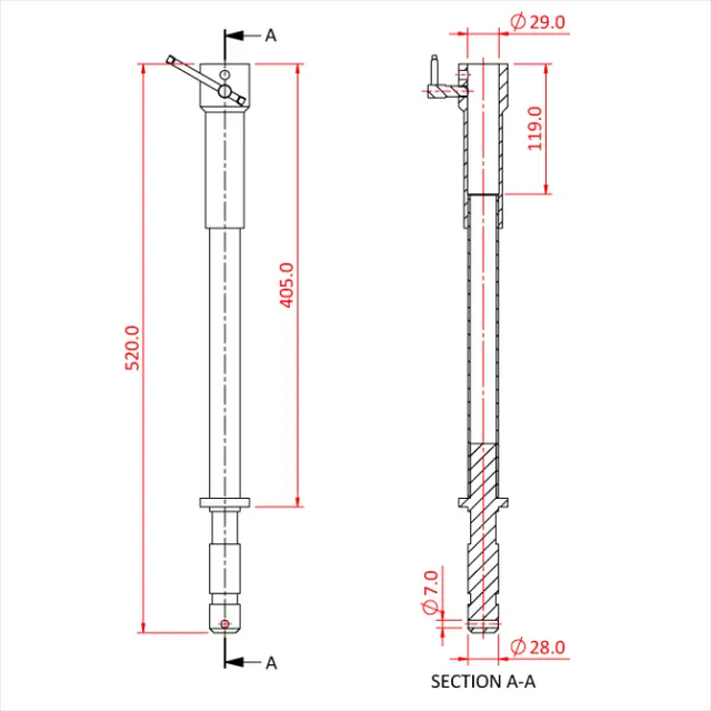 Doughty T44475 675mm LOW LIFT 29mm Spigot/Receiver 