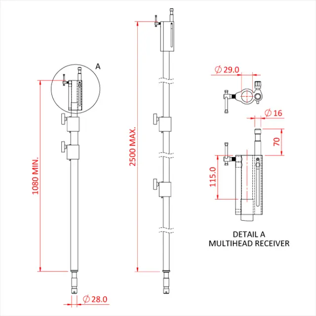 Doughty T44640 TWO STAGE EXTENSION (1.00m - 1.65m) 